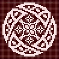 a cross stitch pattern in red and white