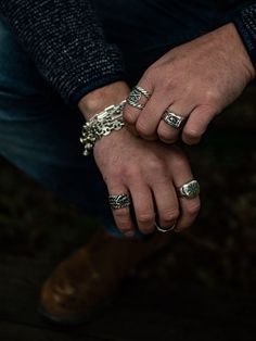 men rings, men jewelry, punk, biker, rock, rune, king, antique. Men Rings Aesthetic, Elf Ring, Rune Ring, Men Nail Polish, House Of Wolves, Rings Men, Norse Runes, Rings Style, Viking Ring