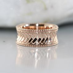 Unique Design Wedding Ring for Men and Women 14k Rose Gold Thick Wedding Ring Band 8.5MM Wide Solid Gold Band. This intricate design makes this ring a perfect choice as a wedding anniversary ring for men and women who are looking for an eye catching unique wedding ring. R01M-8.5MM-14 • 𝐌𝐞𝐭𝐚𝐥: 𝟏𝟒𝐊 𝐆𝐨𝐥𝐝 • 𝐁𝐚𝐧𝐝 𝐂𝐨𝐥𝐨𝐫𝐬: Rose Gold, Yellow Gold, White Gold • R𝐢𝐧g 𝐖𝐢𝐝𝐭𝐡: 8.5MM Made in New YorkContact us for specialize orderWe can customize with the specific details of your Design Wedding Ring, Wedding Ring For Men, Mens Ring Designs, Unique Ring Designs, Unique Wedding Ring, Wedding Anniversary Ring, Solid Gold Band, Grand Central, Wedding Anniversary Rings