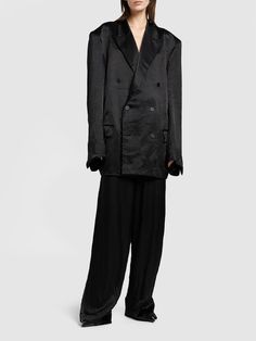 Front button closure. Button cuffs. Two front flap pockets. One internal pocket. Lined Balenciaga Women, Black Blazers, Flap Pocket, Balenciaga, Black Women, Blazer, Black