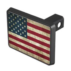 an american flag is shown on the back of this hitch cover