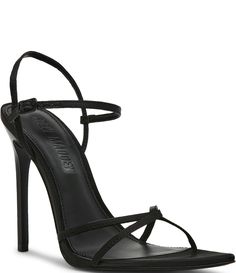 Shop for Steve Madden Stellina Satin Strappy Point Toe Dress Sandals at Dillard's. Visit Dillard's to find clothing, accessories, shoes, cosmetics & more. The Style of Your Life. Black Prom Heels, Homecoming Heels, Black Heels Prom, Cute Black Heels, Black Strap Heels, Shoe Wishlist, Prom Heels, Platform Stilettos, Dress Sandals