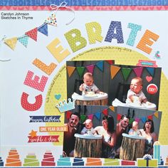 a scrapbook page with an image of babies