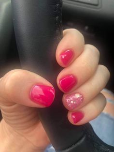 Gel Nails Ideas Short Natural Nail, Valentines Day Nails Short Dip, Valentines Day Nails Dip Powder Short, Dip Glitter Nails, Dazzle Dry Nail Art, Pink Nails Dip, Short Natural Nail Designs Gel, Vacation Dip Nails, February Dip Nails