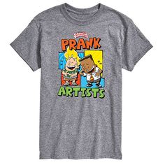 He'll love the fit & feel of this Men's Captain Underpants Prank Artists Graphic Tee. He'll love the fit & feel of this Men's Captain Underpants Prank Artists Graphic Tee. FEATURES Crewneck Short sleevesFABRIC & CARE Heather: Cotton, polyester Solid: Cotton Machine wash Imported Color: Med Grey. Gender: male. Age Group: adult. Disney Pixar Up, Big & Tall, Casual Wardrobe, Disney Pixar, Fabric Care, Short Sleeves, Graphic Tees, Tops & Tees, Top Outfits