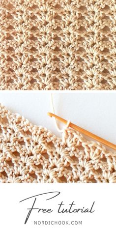 the crochet stitch is being worked on