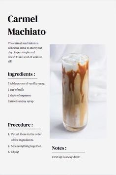 Note: (Not my original recipe) How To Make A Carmel Macchiato, At Home Carmel Macchiato, Espresso Coffee At Home, At Home Caramel Macchiato, At Home Iced Caramel Macchiato, Carmel Macchiato Recipe Starbucks, Carmel Macchiato Recipe Iced, Carmel Machiatto Recipe Iced, Iced Machiatto Recipe