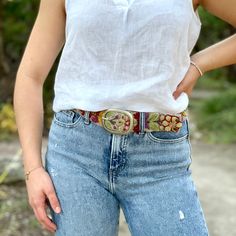 A Peruvian style staple meticulously crafted by hand, this embroidered wool belt features elaborate floral embroidery in mystifying colors, pressed studs and a silver metal buckle. Imported. Exclusive. Sizes: S (24-32"), M (28-36"), L (34-42"), XL (38-46"). Approx. 1-7/8" Wide. Color: Taupe Peruvian Style, Embroidered Wool, Camera Straps, Beautiful Handbags, Press Studs, Metal Buckles, Free Giveaway, Floral Embroidery, Hand Embroidered