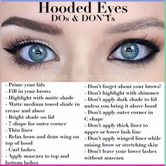 Makeup For Hooded Eyelids, Hooded Eye Makeup Tutorial, Hooded Eyelids, Eye Makeup Application, Eyeshadow Tips, Makeup Tips For Older Women, Behind Blue Eyes, Eye Makeup Techniques, Hooded Eye Makeup