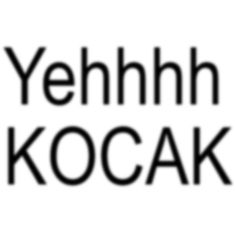 the yeehh kocak logo is shown in black on a white background