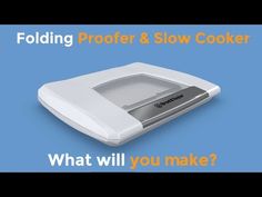 a white electronic device with the words folding proof & slow cooker on it's side