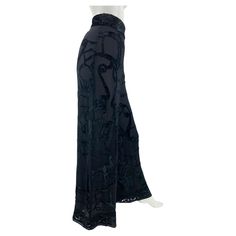 Super Rare and Brand New with Tag !!! Gucci S/S 1993 Collection Italian size - 40 Black Velvet and Silk Wide Leg Pants with Equestrian Design. Semi Seer Because of Fully Lined. If You Desire to Show Of Your Legs Lining Can be Deleted. High Waisted, Side Zip & Button Closure. Measurements: Length - 45 inches, Waist - 26", Hips - 36". Made in Italy. New with tag. Listing code: 72454580500958 Equestrian Design, Silk Wide Leg Pants, Burgundy Jumpsuit, Gucci Brand, Gucci Outfits, Balenciaga Black, Shopping Photography, Silk Pants, Sequin Fabric