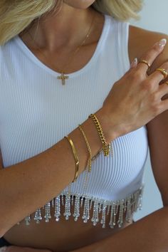 When you’re looking for simple and classy, our gold jewelry bracelets are the perfect accessory.⛓️✨⁠ ⁠ 🛒: www.houseofjewelsmiami.com⁠ #jewellerylover #accessories #outfit #fashion #bracelets #tarnishfree #waterproof #gold #ringsstack #ootd Gold Jewelry Bracelets, Jewelry Bracelets Gold, Aesthetic Fashion, Fashion Bracelets