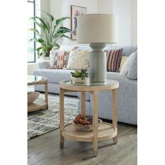 a living room scene with focus on the coffee table