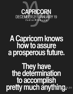 the caption for capricon knows how to assure a prosperous future they have the determination to accomplish pretty much anything