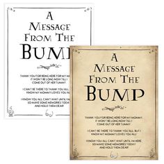 a message from the bump and a message from the bumpp are on display