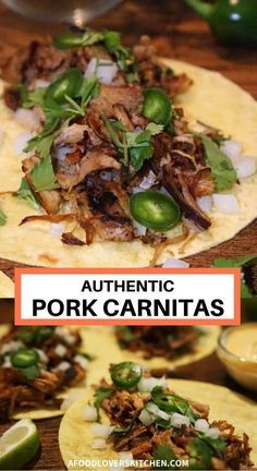 authentic pork carnitass with green peppers and onions