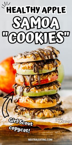 Healthy Apple Samoa Cookies Recipe (low-carb and sugar free) Snacks With Apples, Apple Samoas