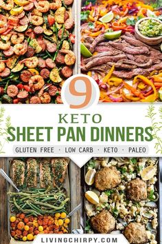 the 9 keto sheet pan dinners are ready to be eaten