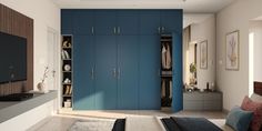 Blue Wardrobe With Dressing Unit Best Wardrobe Designs, Bedroom Cupboards, Wardrobe Organisation