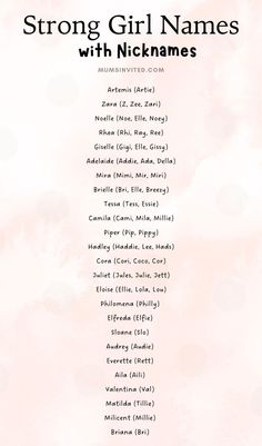 Name Ideas For Girls Unique, Good Names For Girls, Name For Characters Female, Rare Female Names With Meanings, Character Name Ideas Girl, Girl Names For Book Characters, Cute Girl Names With Nicknames, Girl Name Ideas Aesthetic, Cute Girl Names Aesthetic