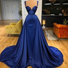 Royal Blue Satin Prom Dress, Dress Detachable Skirt, 2022 Prom Dresses, Blue Mermaid Prom Dress, Royal Blue Prom, Blue Prom Dresses, 2021 Prom Dresses, Prom Dresses Simple, Detachable Skirt