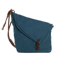 Waxed Canvas with Leather Strap Sling Bag - Blue - Blue Sebe Handmade Leather Bags Canvas Duffle Bag, Waxed Canvas Bag, Canvas Leather Bag, Leather Camera Bag, Mens Travel Bag, Canvas Messenger Bag, Leather Satchel Bag, Crossbody Messenger Bag, Leather Bags Handmade