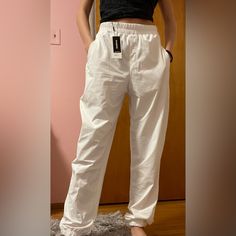 Express, Brand New, No Flaws, With Tag, White, Thin, Breathable, Joggers. Women’s Size Xs. Super Comfortable And Trendy. Wet Look Dress, Joggers Women, White Joggers, Navy Blue Tie, One Shoulder Jumpsuit, Wide Leg Dress Pants, Belted Pants, Red Jumpsuit, Grey Joggers