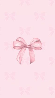 a pink background with a bow on the top and bottom part of the image in pastel colors