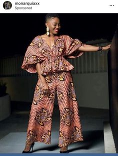 Elegant Multicolor Matching Set, African Women Trouser And Top, Elegant Multicolor Printed Sets, Elegant Summer Matching Palazzo Set, Elegant Summer Palazzo Matching Set, Chic Multicolor Matching Set, African Print Pants Suits For Women, Elegant Multicolor V-neck Sets, Elegant V-neck Printed Sets