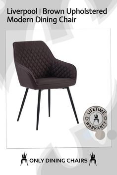 a brown upholstered modern dining chair