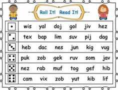 a roll the read it game with two children