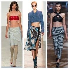 Get My Mid-Drift? MIDDRIFT BARING TREND SP/SUMMER 2014-  Tops and Skirts or Pants- a little or a lot, make sure to do your crunches now so you can rock this trend and accentuate your toned abs. Spy Fashion, 2014 Runway, Tops And Skirts, Fashion Week Spring 2014, Toned Abs, Madison Avenue, Runway Trends