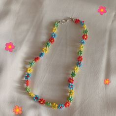 Multicolor Flower-shaped Beaded Necklaces With Tiny Beads, Multicolor Flower Shaped Spacer Beads, Multicolor Flower-shaped Beaded Necklaces, Multicolor Flower-shaped Beaded Necklace With Tiny Beads, Multicolor Flower Shaped Beaded Necklace With Tiny Beads, Beaded Flower Necklace, South Pasadena, Mask Necklace, Handmade Things