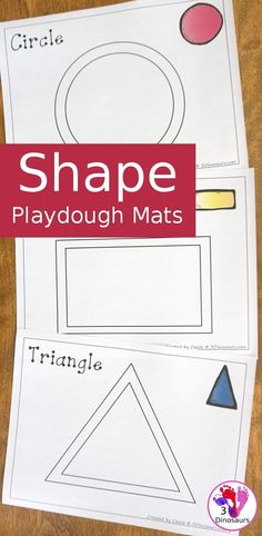 shape playdou mats with the words circle and triangle