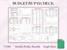 Biweekly Budget Template, Bills Tracker, Biweekly Budget, Monthly Budget Tracker, Budget By Paycheck, Monthly Budget Spreadsheet, Debt Reduction, Weekly Budget, Spending Tracker Biweekly Budget Template, Bills Tracker, Biweekly Budget, Budget By Paycheck, Debt Reduction, Budget Planner Template, Weekly Budget