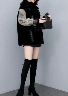 Elegant Warm Fur Coat - Pastel Kitten Dark Tiger, Winter Wardrobe