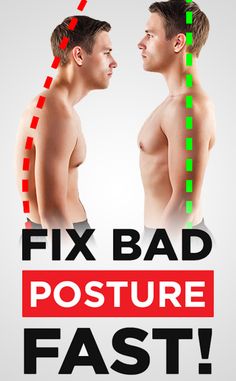 two men facing each other with the words fix bad posture fast