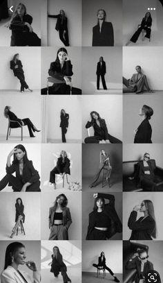 black and white photo collage of women in business attire