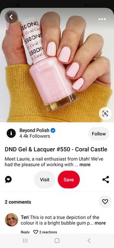 Coral Castle Dnd, Dnd Coral Castle, Coral Castle, May Nails, Gel Nail Colors, Gel Lacquer, Nail Jewelry, Gel Color, Gel Nail