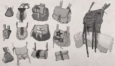 an assortment of handbags and purses are shown in black and white