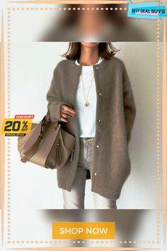 Soft Knitted Coat for Slimming Sense Of Design Women Cardigans Loose Jacket Autumn and Spring Long Fall Sweater With Buttons, Long Cardigan With Button Closure For Winter, Long Winter Cardigan With Button Closure, Long Fall Cardigan With Buttons, Knitted Button-up Outerwear For Layering, Loose Jacket, Outer Jacket, Korean Casual, Knitted Coat