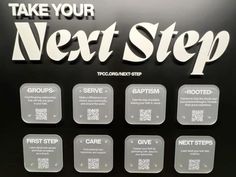 a sign that says take your next step