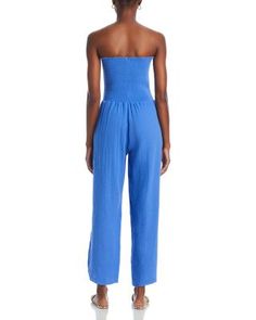 Peixoto Harriet Jumpsuit Blue Fitted Strapless Jumpsuit For Beach, Fitted Blue Strapless Jumpsuit For Beach, Pick Up, In Store, Buy Online, Jumpsuit, Free Shipping, Blue