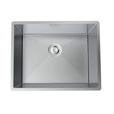 a stainless steel sink with a square design