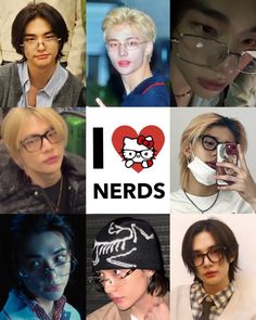 the collage shows many different people with glasses