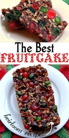 the best fruitcake recipe is made with granola, raisins and nuts