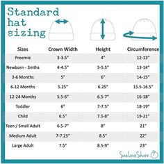 the size and measurements of hats for children