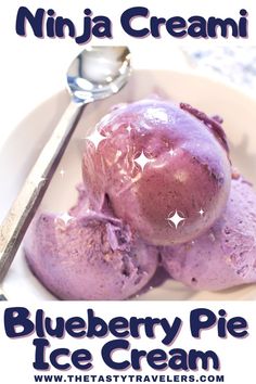 Ninja Creami Blueberry Pie Ice Cream Ninja Creami Blueberry Frozen Yogurt, Blueberry Cheesecake Ninja Creami, Blueberry Ice Cream Ninja Creami, Ninja Ice Cream Maker, Ice Cream Maker Recipe, Ninja Ice Cream, Blueberry Ice Cream Recipe, Ice Cream Maker Recipes Healthy