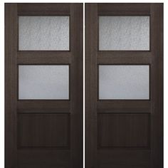 Pair of 80 Tall 2 Lite/1 Panel Mahogany Entry Doors Wood Exterior Door